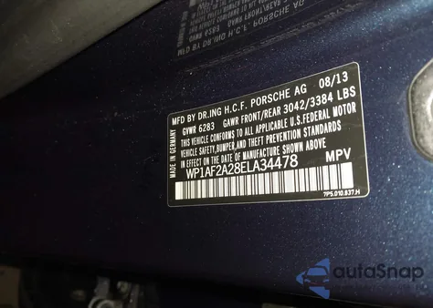 2014 Porsche Cayenne Diesel from USA, damaged, VIN WP1AF2A28ELA34478